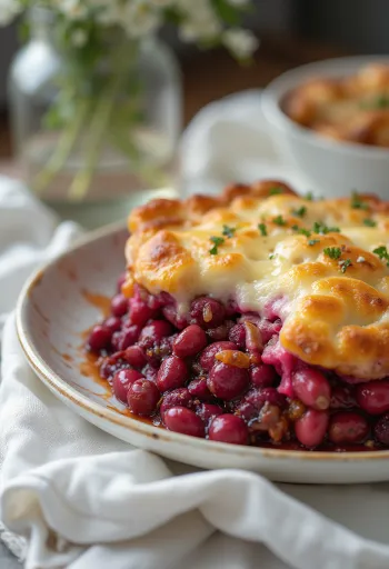 Свекольно-фасолевая запеканка на столе