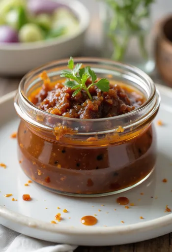 Соус Джерк, поданный с жареной курицей и овощами