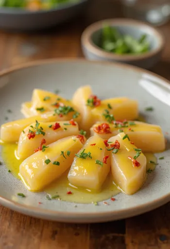 Тирадито с имбирем и чесноком со свежей кинзой