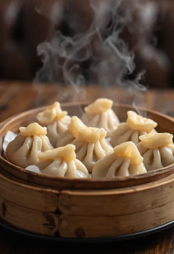 Димсамы со свининой при подаче