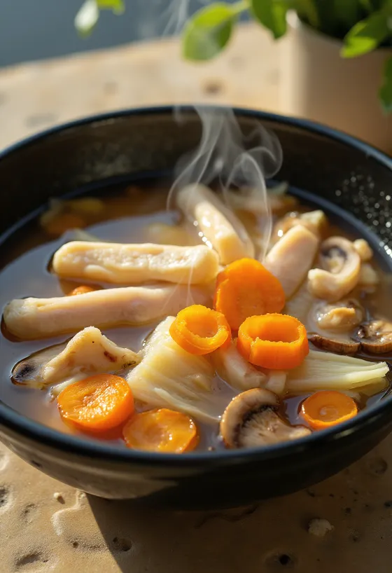 Киританпо набе с морковью и куриным мясом