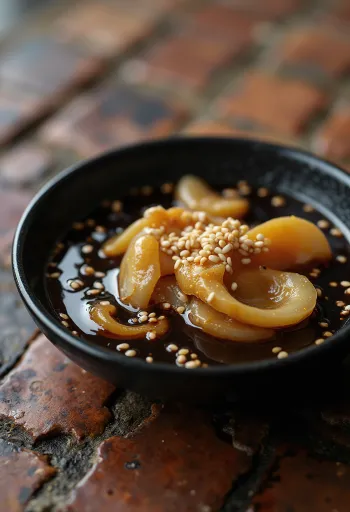 Сладкий соевый соус, поданный с жареными овощами