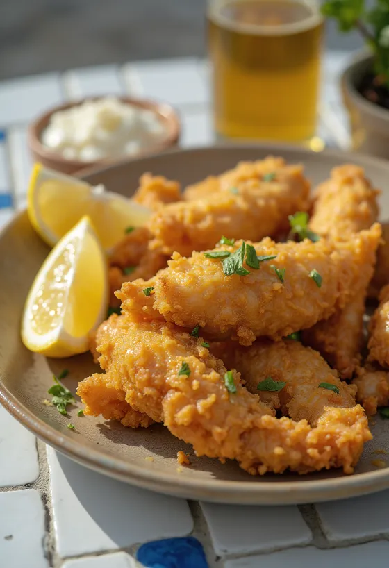 Лягушачьи лапки в панировке с лимоном и петрушкой