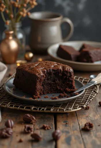 Домашний шоколадный торт на блюде