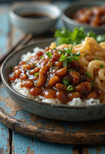 Соус Хойсин, поданный с азиатскими блюдами