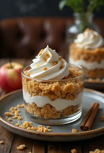 Яблочный торт с маскарпоне, поданный ломтиками