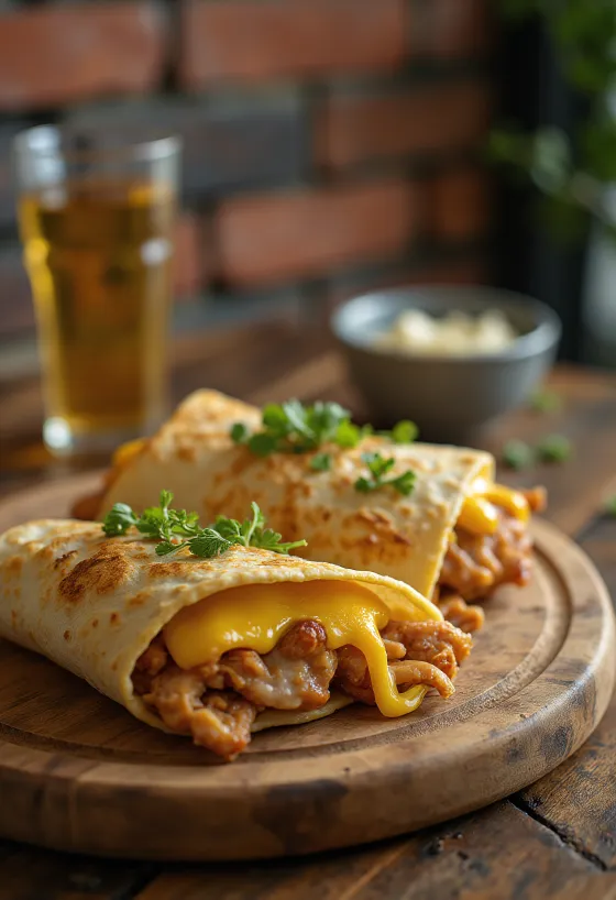 Горячий ролл с курицей и сыром