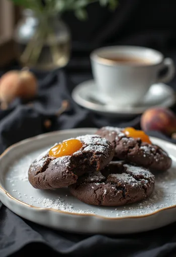 Шоколадное печенье Линцер на тарелке