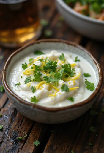 Кокосово-лаймовый соус, поданный с жареной рыбой