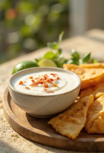 Соус из кокосового молока с лаймом при подаче