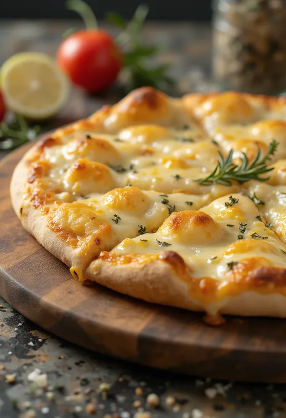 Белая пицца с пармезаном и моцареллой