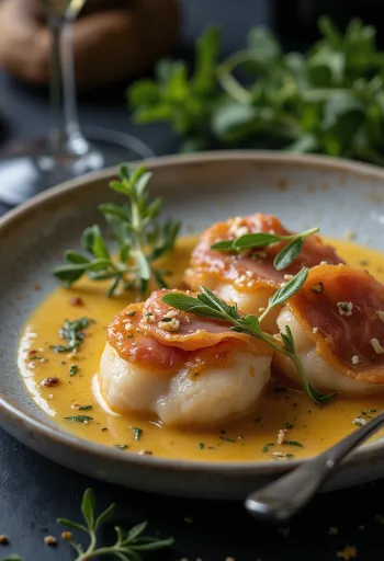 Сальтимбокка по-римски на тарелке