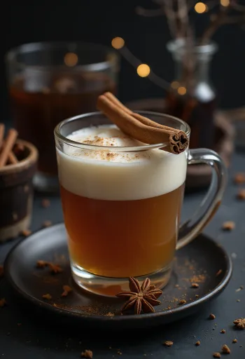 Сидр в бокале на деревянном столе