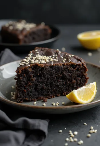 Кето маковый торт на десертной тарелке