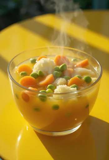 Свежий овощной суп с морковью, сельдереем и петрушкой