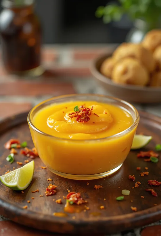Манговый соус с лаймом, поданный с курицей на гриле