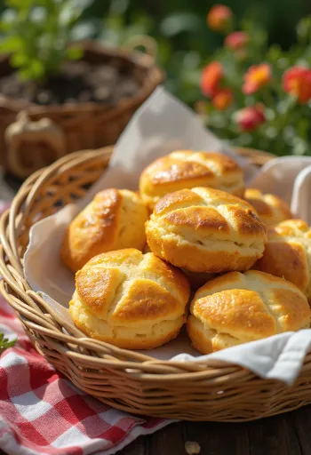 Картофельные булочки, запеченные до золотистого цвета, с хрустящей верхушкой