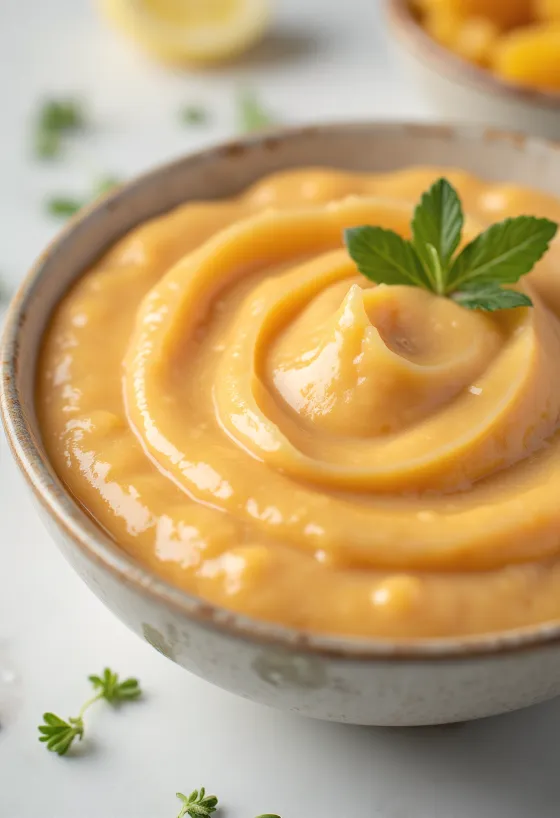 Манговый соус с лаймом и тахини при подаче