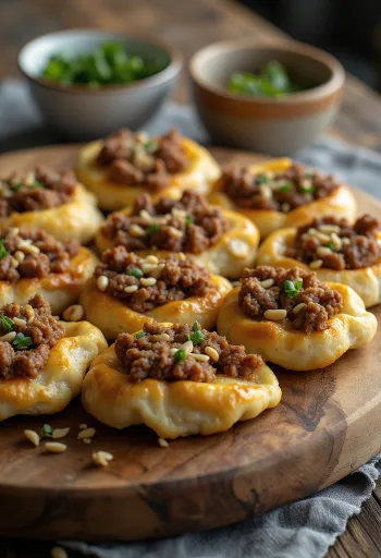 Сфиха, поданная со свежей петрушкой и салатом