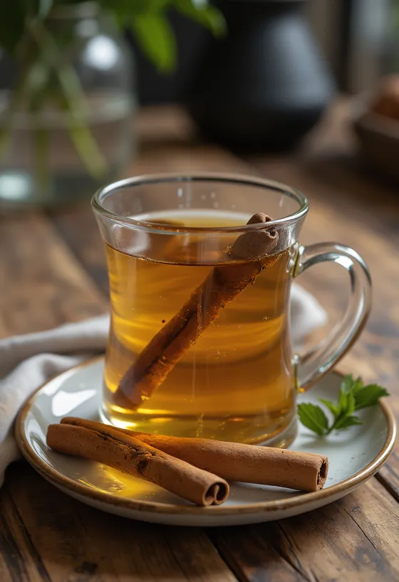 Мятно-коричный чай в кружке