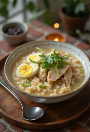 Чао с курицей, рисовая каша с курицей и яйцом