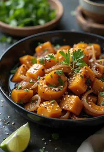 Тыквенный вок с тофу и лаймом