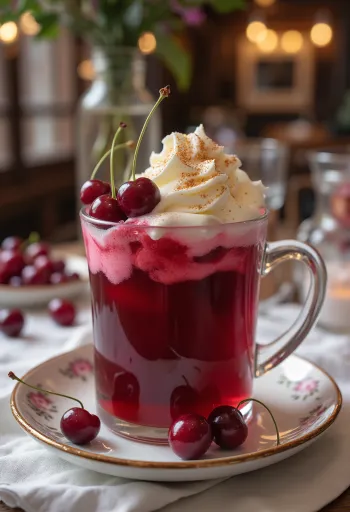 Горячий вишневый сидр в кружке