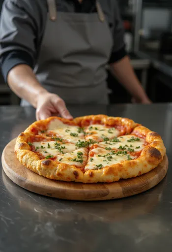 Основа для пиццы из цветной капусты с веганской начинкой при подаче