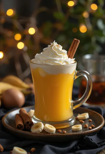 Бананово-манговый сидр в стакане