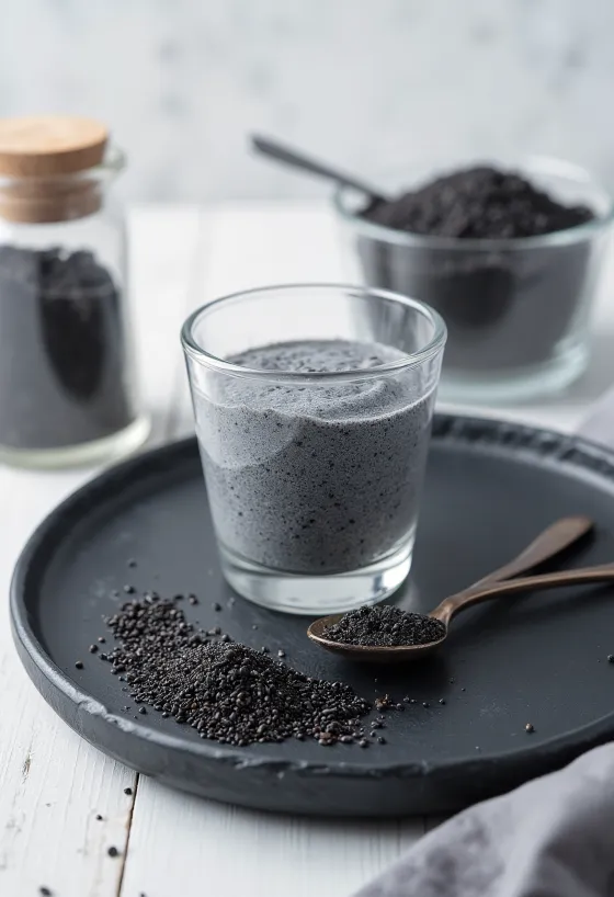 Парфе с черным кунжутом при подаче