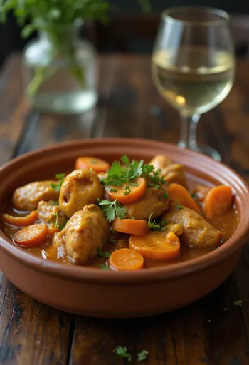 Моэла с морковью, подается с богатыми специями и свежей кинзой