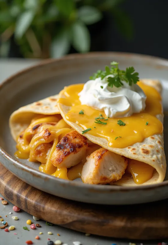 Кесадилья с курицей и сыром