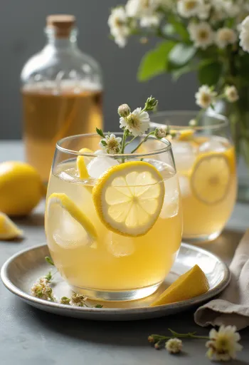 Свежеподанный ледяной сидр с бузиной