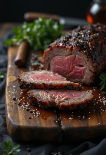 Нарезанная говяжья грудинка барбекю