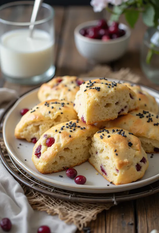 Погача с маком и клюквой при подаче