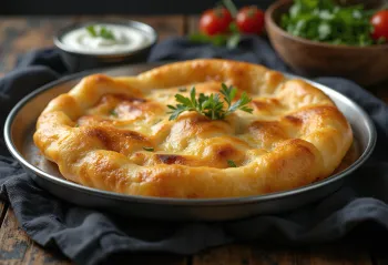 Свежий Бхатуре, поданный с йогуртом и индийскими специями