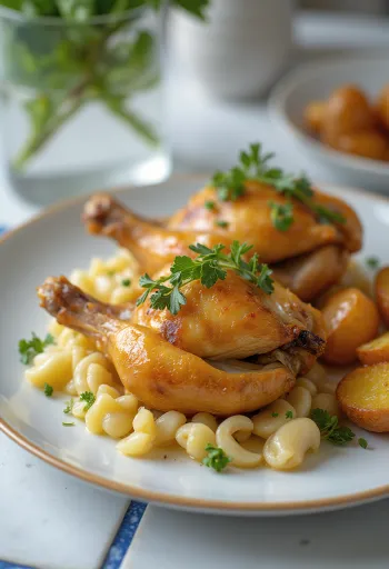 Запеченные перепела с травами, хрустящей кожей и лимоном