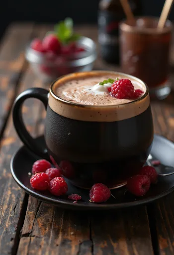 Шоколадно-малиновый сидр в стакане