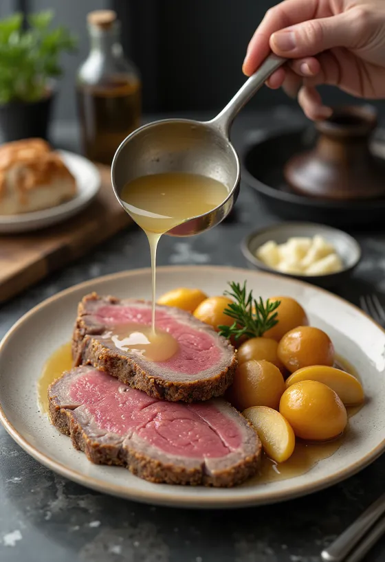 Тафельшпиц с картофелем и яблочным хреном