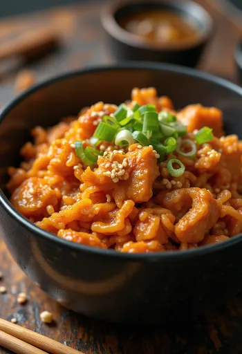 Острый рис с курицей при подаче