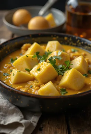 Пикантное карри из баклажанов при подаче