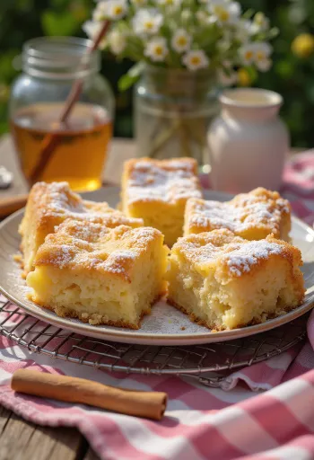 Медово-коричное пирожное при подаче