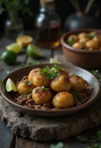 Акараже с солониной в золотисто-коричневом жареном тесте