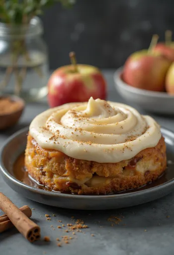 Яблочный муссовый торт с корицей, украшенный дольками яблок