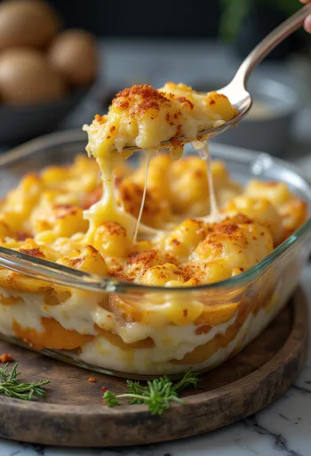 Веганская картофельная запеканка, поданная со свежей петрушкой