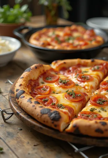 Пицца в стиле Детройт квадратная, толстая и хрустящая