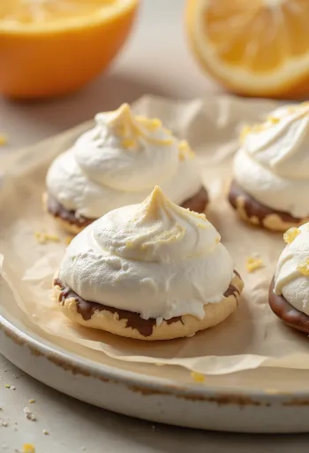 Медово-апельсиновое безе с шоколадным декором