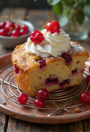 Коричный торт со смородиной, поданный ломтиками