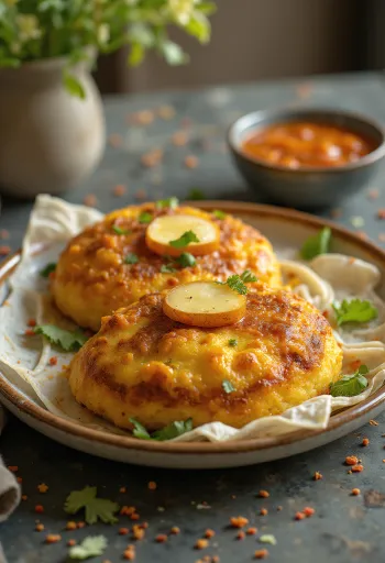 Хандво с сыром, пряная рисовая смесь