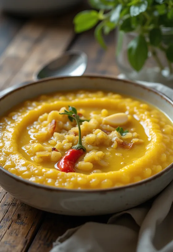 Мунг Дал Тадка с богатым пряным вкусом.